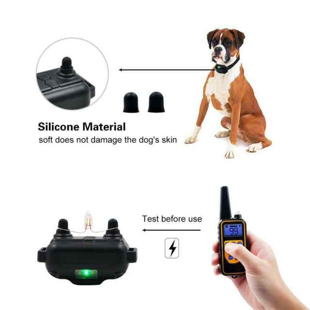 Dog Shock Training Collar Rechargeable Remote Control Waterproof IP67 875 Yards