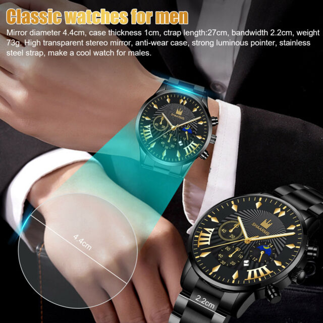 Men's Watch Relojes De Hombre Stainless Steel Quartz Luminous Classic WristWatch