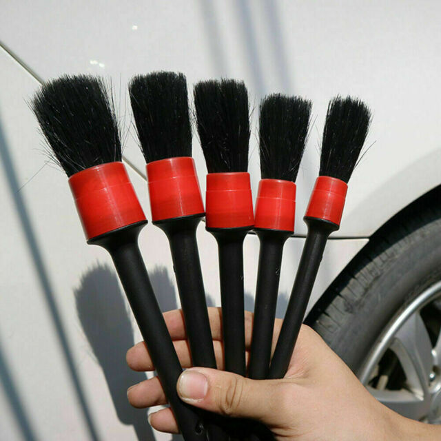 5Pcs Car Detail Brush Wash Auto Detailing Cleaning Kit Engine Wheel Brushes