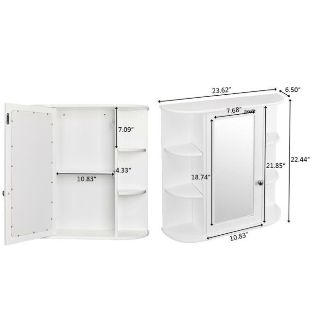 FCH Bathroom Wall Mirror Cabinet Medicine Cabinet Multipurpose Storage Organizer