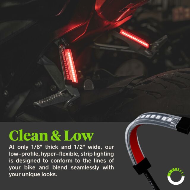 2pc 5" Red LED Motorcycle Turn Signal & Brake Tail Light Strip Kit for Bikes