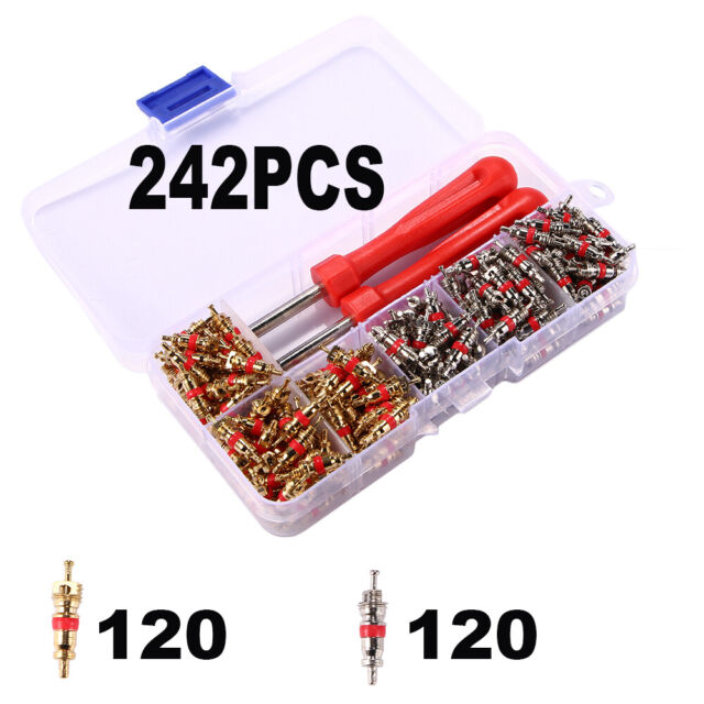 Quality 242pcs R134A Valve Cores + Remover Tool Kit For Car A/C Air Conditioning