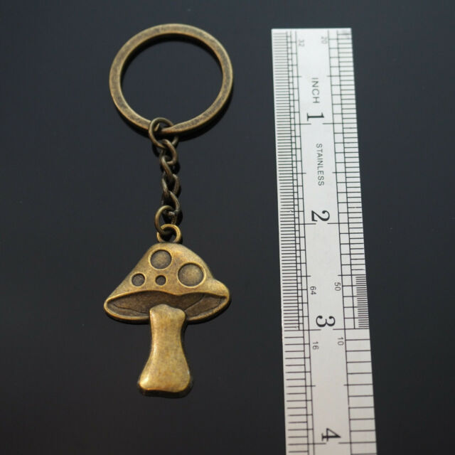 Mushroom Cute Cartoon Fantasy Charm Keychain Key Chain Love Gift - Brown Bronze