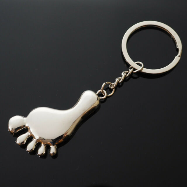 Bigfoot Sasquatch Yeti Big Foot Toes Keychain Key Chain Silver Metal Charm Gift