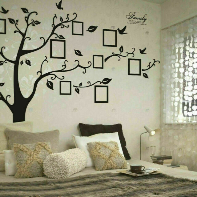 Family Tree Wall Decal Sticker Large Vinyl Photo Picture Frame Removable Black