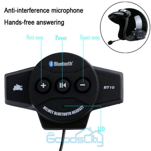 Rechargeable Motorcycle Wireless Bluetooth Helmet Headset Speaker Call BT-10