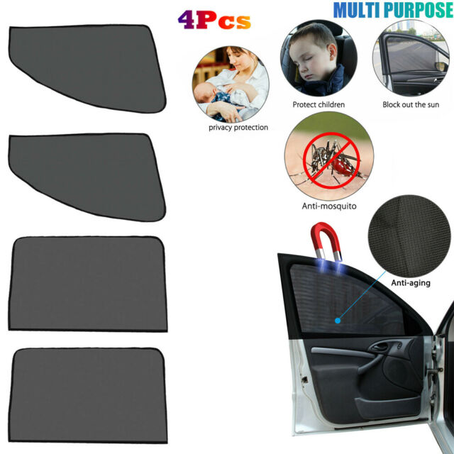 4X Magnetic Car Window Sun Shade Cover Mesh Side Front Rear Shield UV Protection