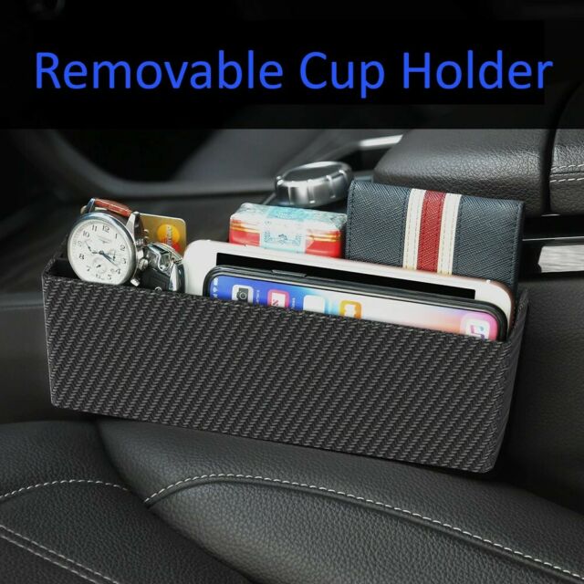 Carbon Fiber Auto Car Seat Gap Catcher Crevice Pocket Storage Box Organizer Stow