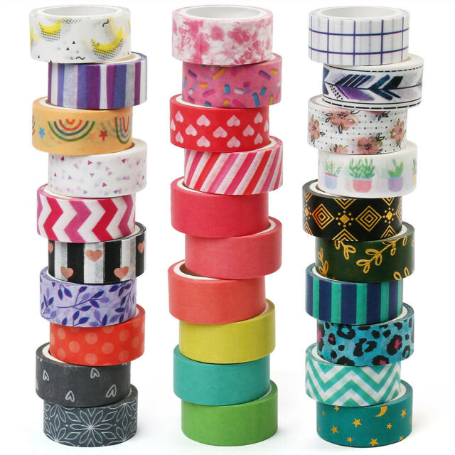 30Rolls/Set Adhesive DIY Decorative Scrapbook Paper Masking Tape Washi Tape