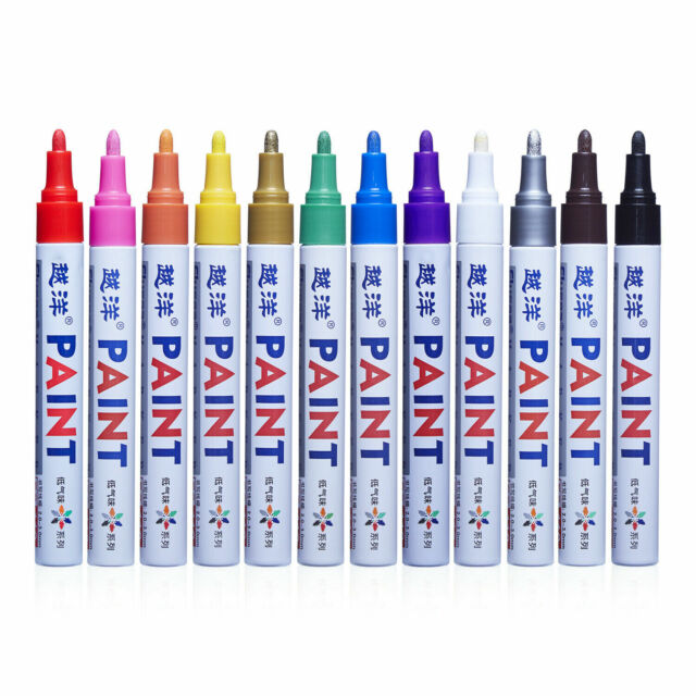 Waterproof Permanent Paint Marker Pen for Car Tyre Tire Tread Rubber Metal 12Pcs