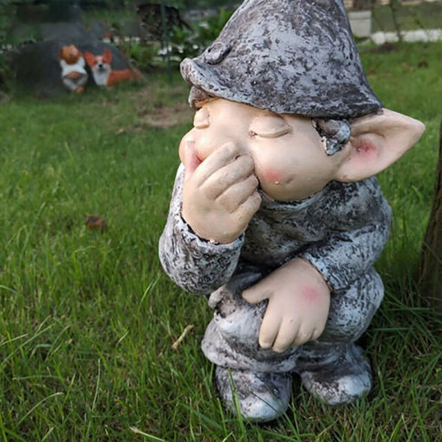 Outdoor Yard Garden Funny Resin Naughty Gnome Statue Decoration Craft Decor 🎈