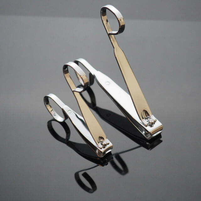 2pcs Set - Easy Handle Grip Toe Finger Nail Clipper Flat & Bend Stainless Steel