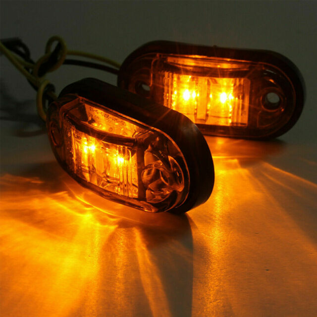 5x Amber+ 5x Red LED Car Truck Trailer RV Oval 2.5" Side Clearance Marker Lights