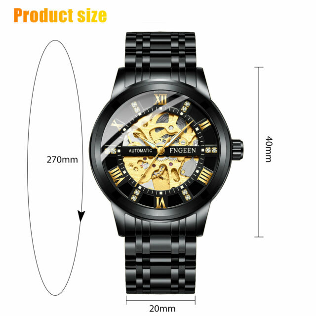 Waterproof Men's Luxury Automatic Mechanical Classic Stainless Steel Wristwatch