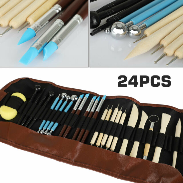 24Pcs Ceramic Tools Set Clay Sculpting Carving Modeling Combination Tool Kit Set