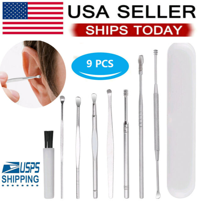 Ear Wax Removal Kit Cleaning Tool Earwax Pick Cleaner Curette Spoon Set Stainless