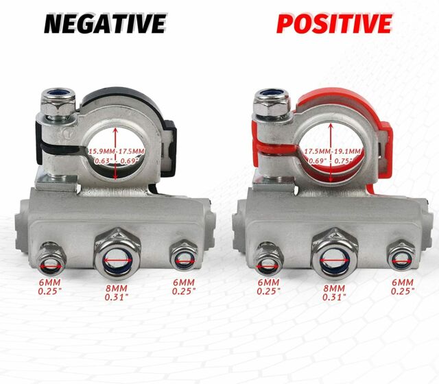 Car Marine Top Post Battery Terminals Clamp Connectors Positive Negative Ends