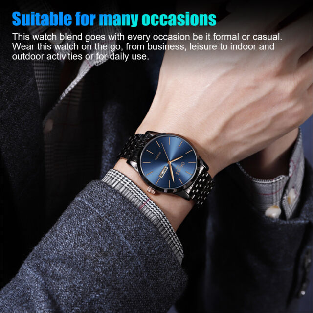 Men's Watch Relojes De Hombre Stainless Steel Quartz Luxury Classic Watches Gift