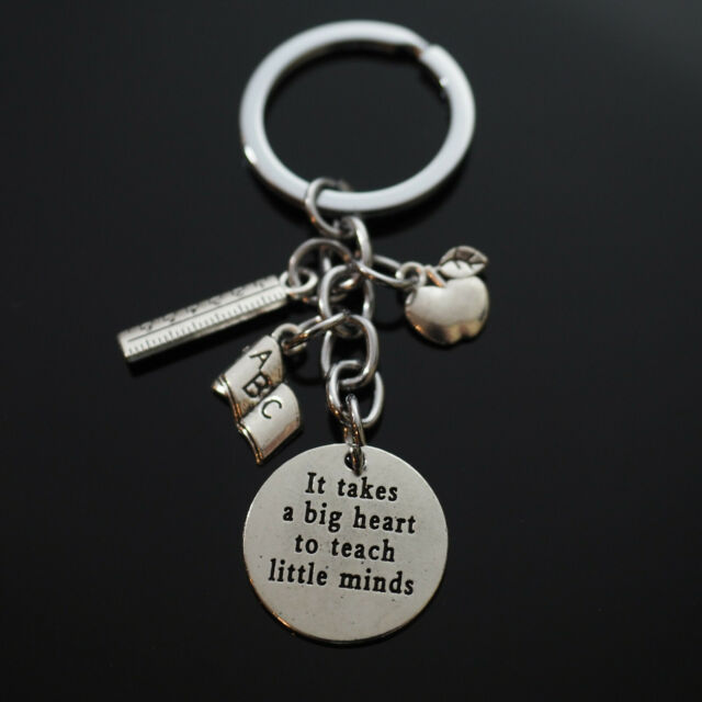 Teacher Love Thanks Student Keychain Key Chain Ring Big Heart Little Minds Gift