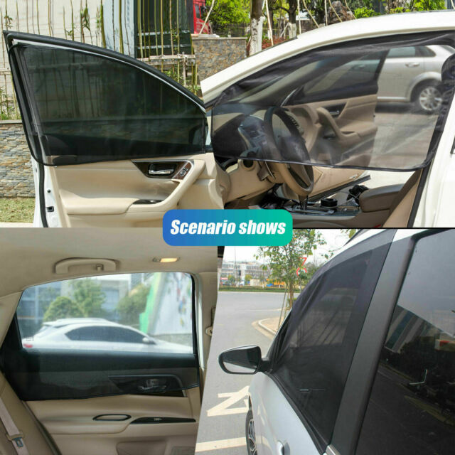 4X Magnetic Car Window Sun Shade Cover Mesh Side Front Rear Shield UV Protection