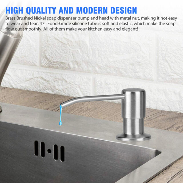 300ML Sink Soap Dispenser Kitchen Stainless Steel Hands Liquid Pump Bottle Tube