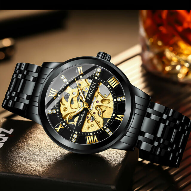 Waterproof Men's Luxury Automatic Mechanical Classic Stainless Steel Wristwatch