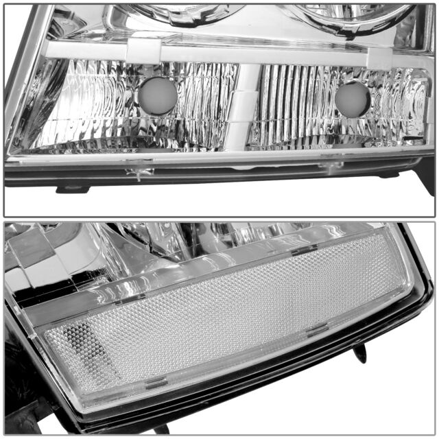 For 07-14 Chevy Tahoe suburban chrome housing clear corner headlight head lamps