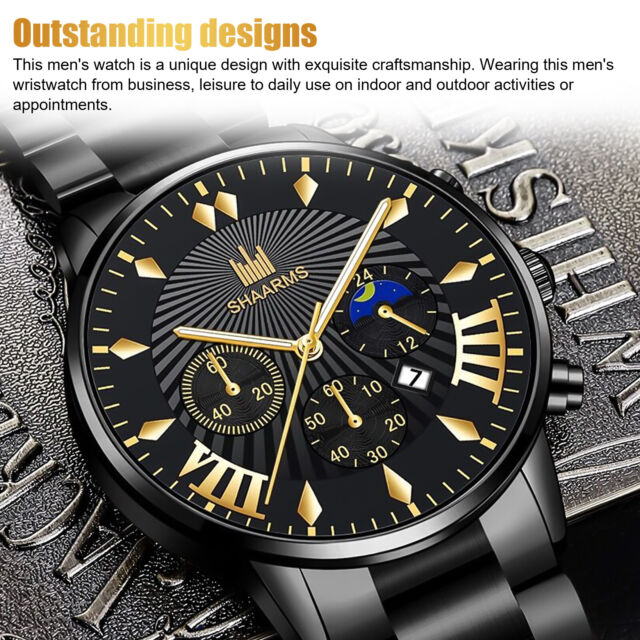 Men's Watch Relojes De Hombre Stainless Steel Quartz Luminous Classic WristWatch