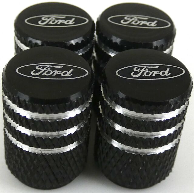 4x Ford Tire Valve Stem Caps For Car, Truck Universal Fitting (Black)