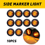 10PCS Marker Lights 3/4" LED Truck Trailer Round Clearance Side Light Amber